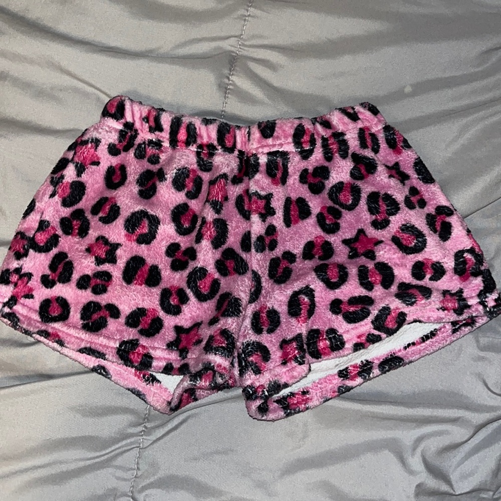 Pink cheetah pajama shorts